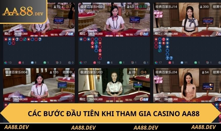 Các bước đầu tiên khi tham gia casino AA88