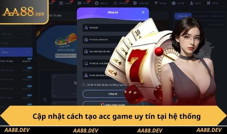 Cập nhật cách tạo acc game uy tín tại hệ thống