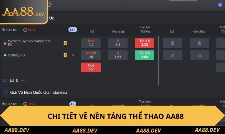 Chi tiết về nền tảng thể thao AA88