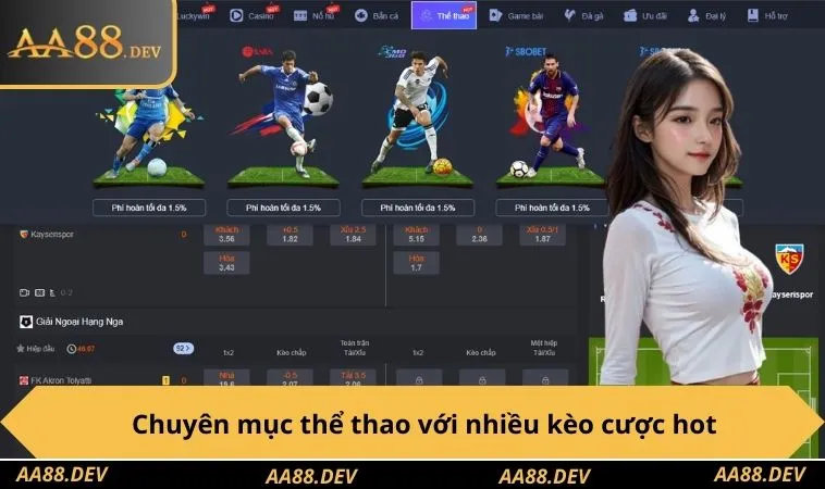 Chuyên mục thể thao với nhiều kèo cược hot