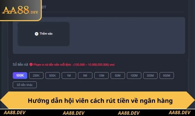Hướng dẫn hội viên cách rút tiền về ngân hàng