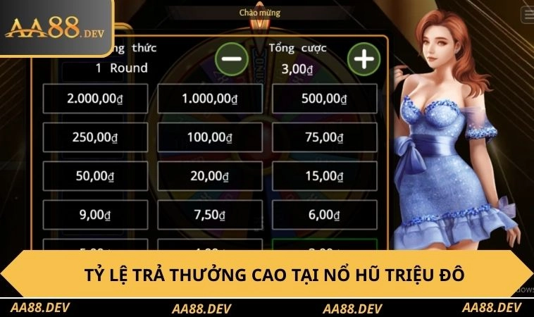 Tỷ lệ trả thưởng cao tại nổ hũ triệu đô