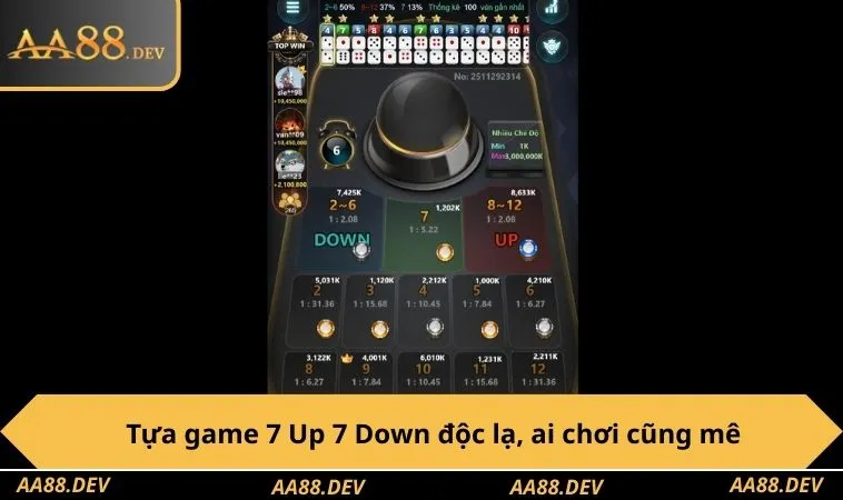 Tựa game 7 Up 7 Down độc lạ, ai chơi cũng mê